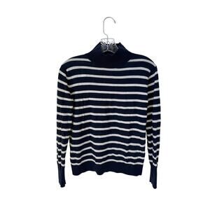 Banana Republic 100% Merino Wool Mock Neck Striped Sweater Top Size XS